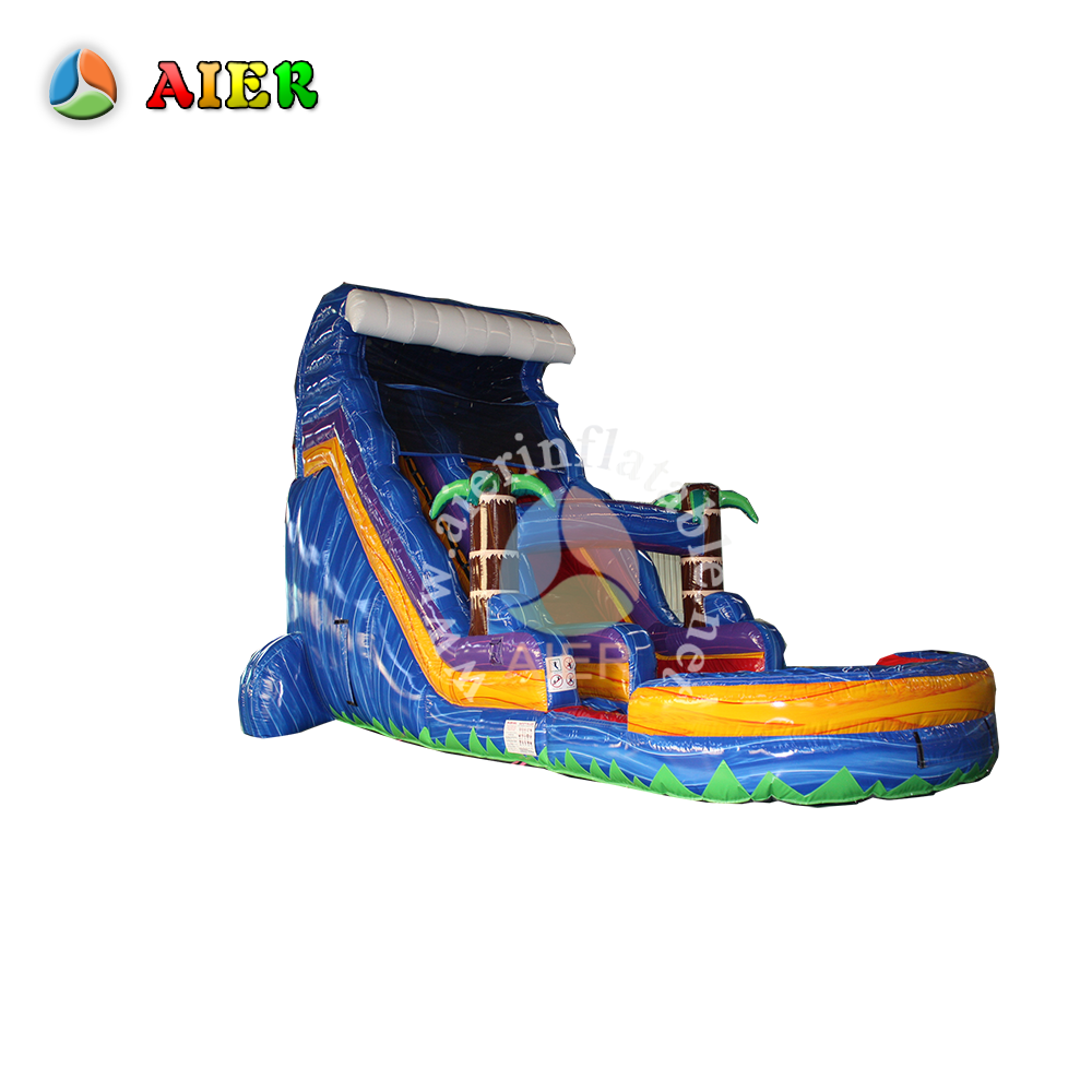 Commercial Heavy Duty WILD THING Inflatable Water Slide - Iridescent Blue Gray for Party Rental & Carnival