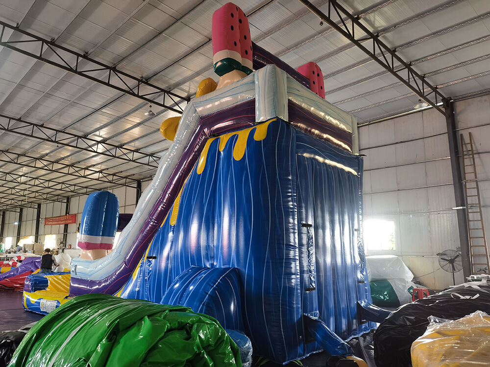 Colorful Ice Cream Themed Inflatable Water Slide Playground