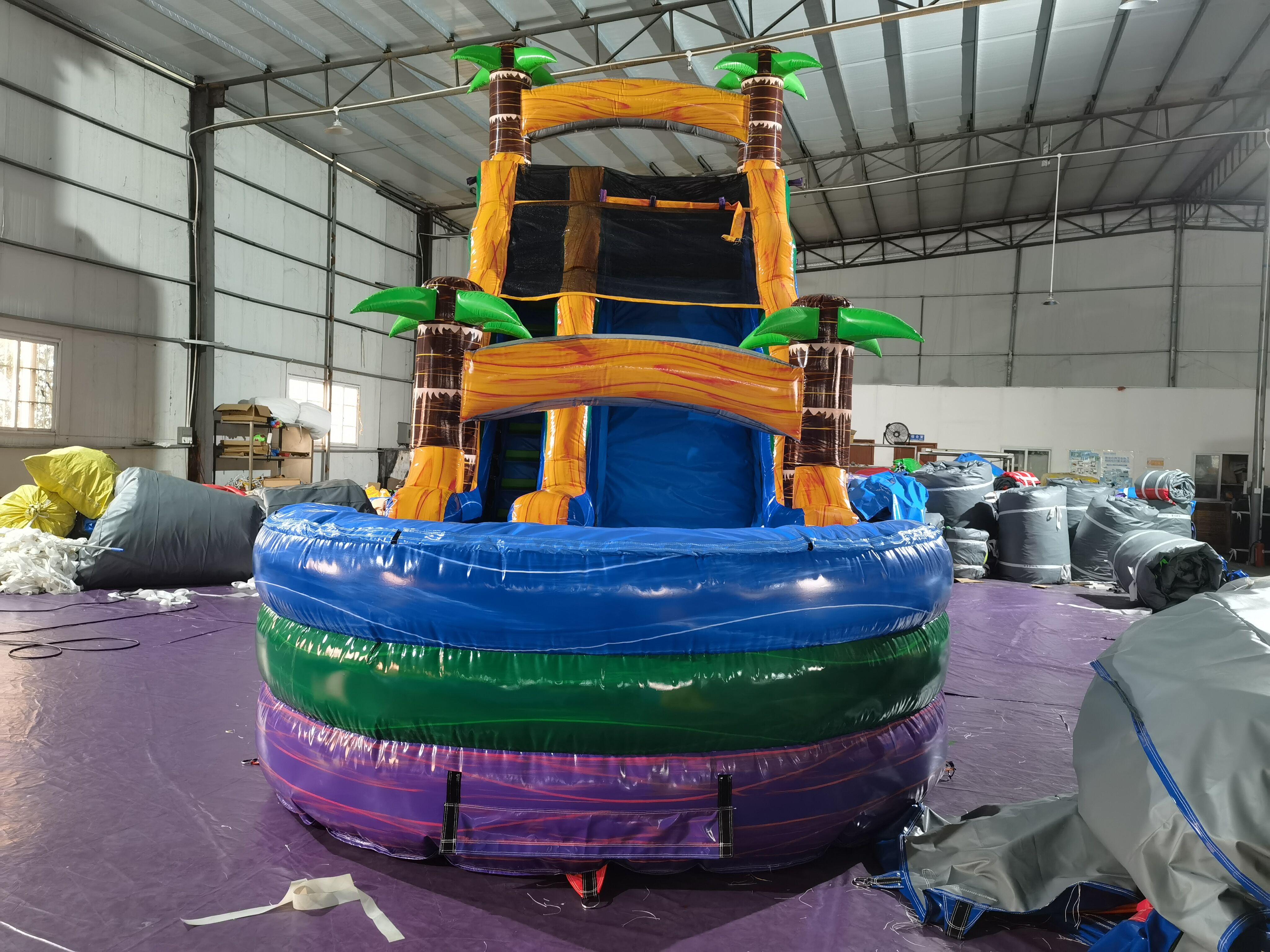 In-Stock Iridescent Purple Single Inflatable Water Slide - Wholesale Clearance for Event Rentals
