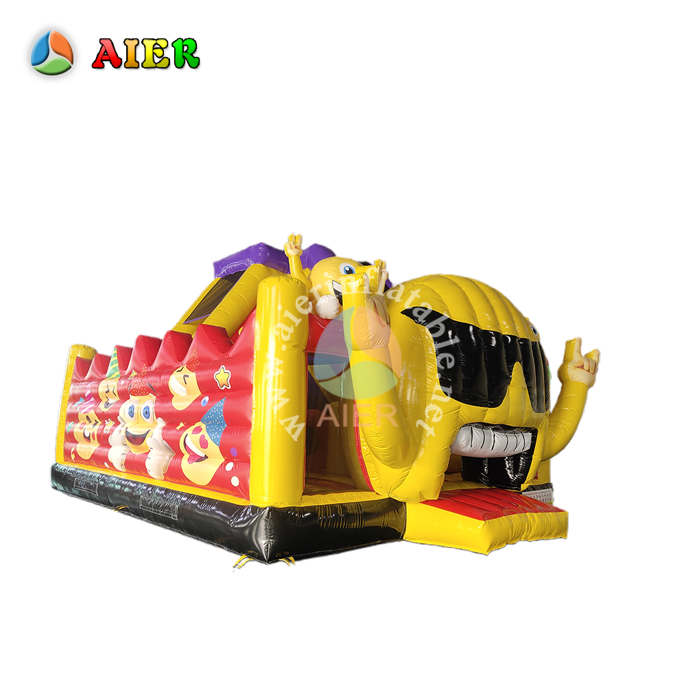 L486 Outdoor Happy Face Design Inflatable Water Slide for Backyard