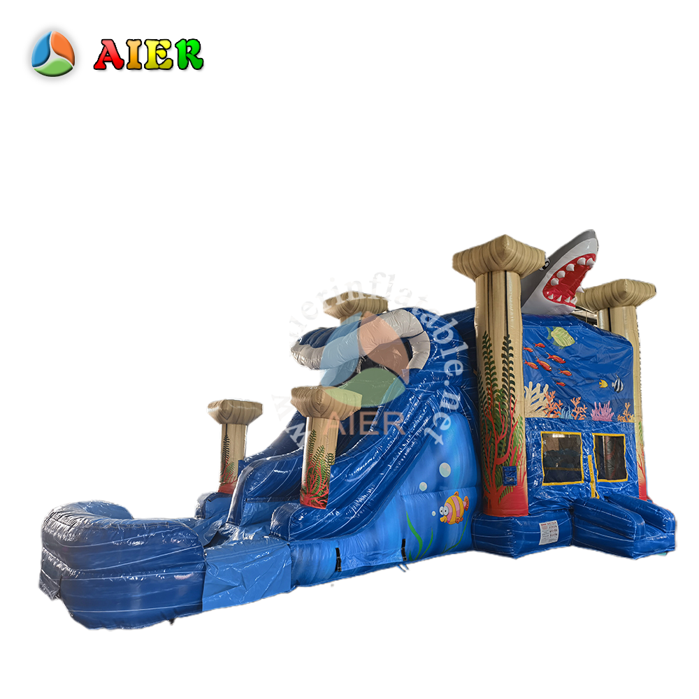 Commercial Shark Attack Underwater Inflatable Slide Combo for Party & Summer Rentals