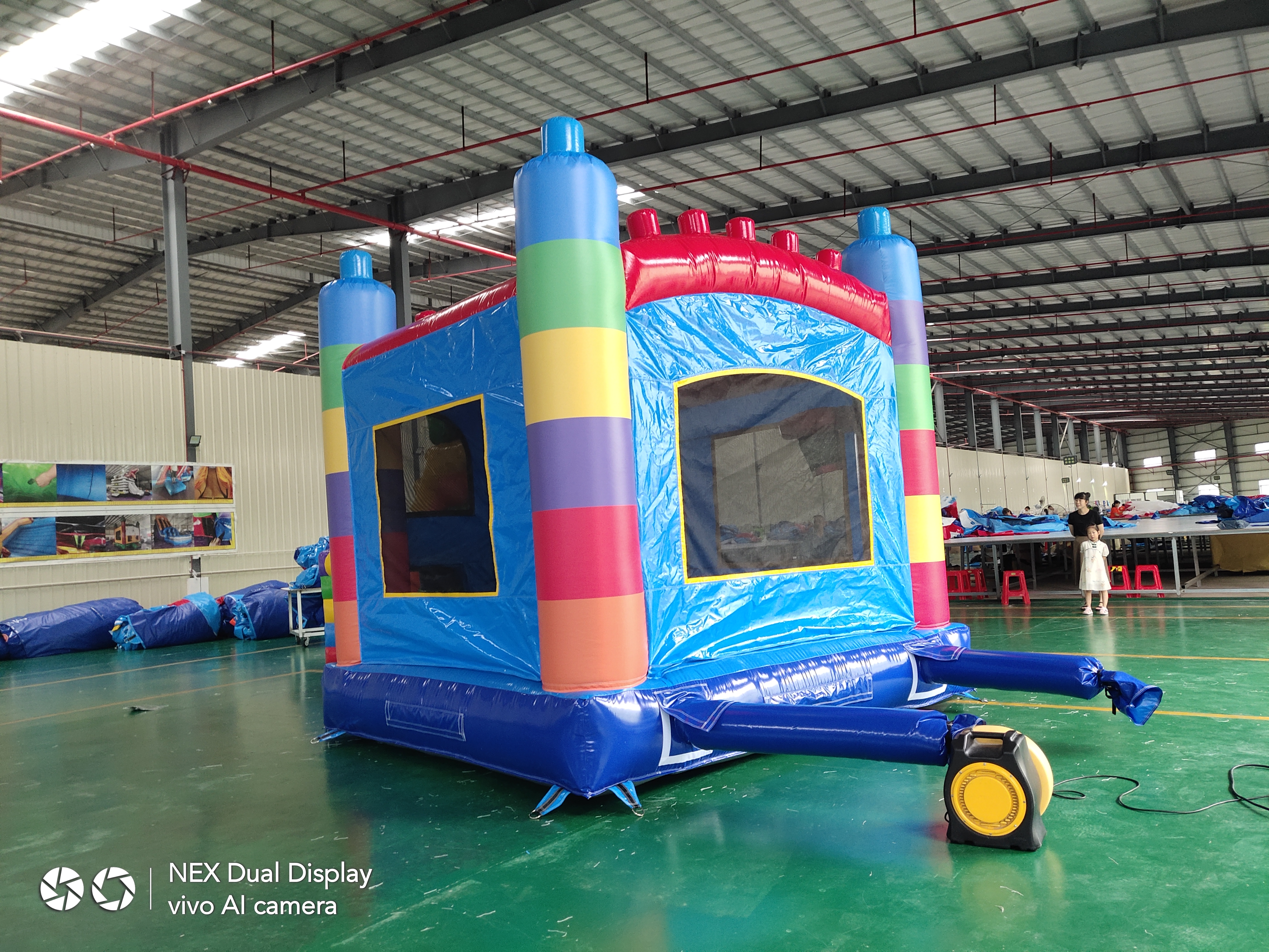 Tall Building Block Themed Inflatable Slide Combo for Kids’ Block Parties