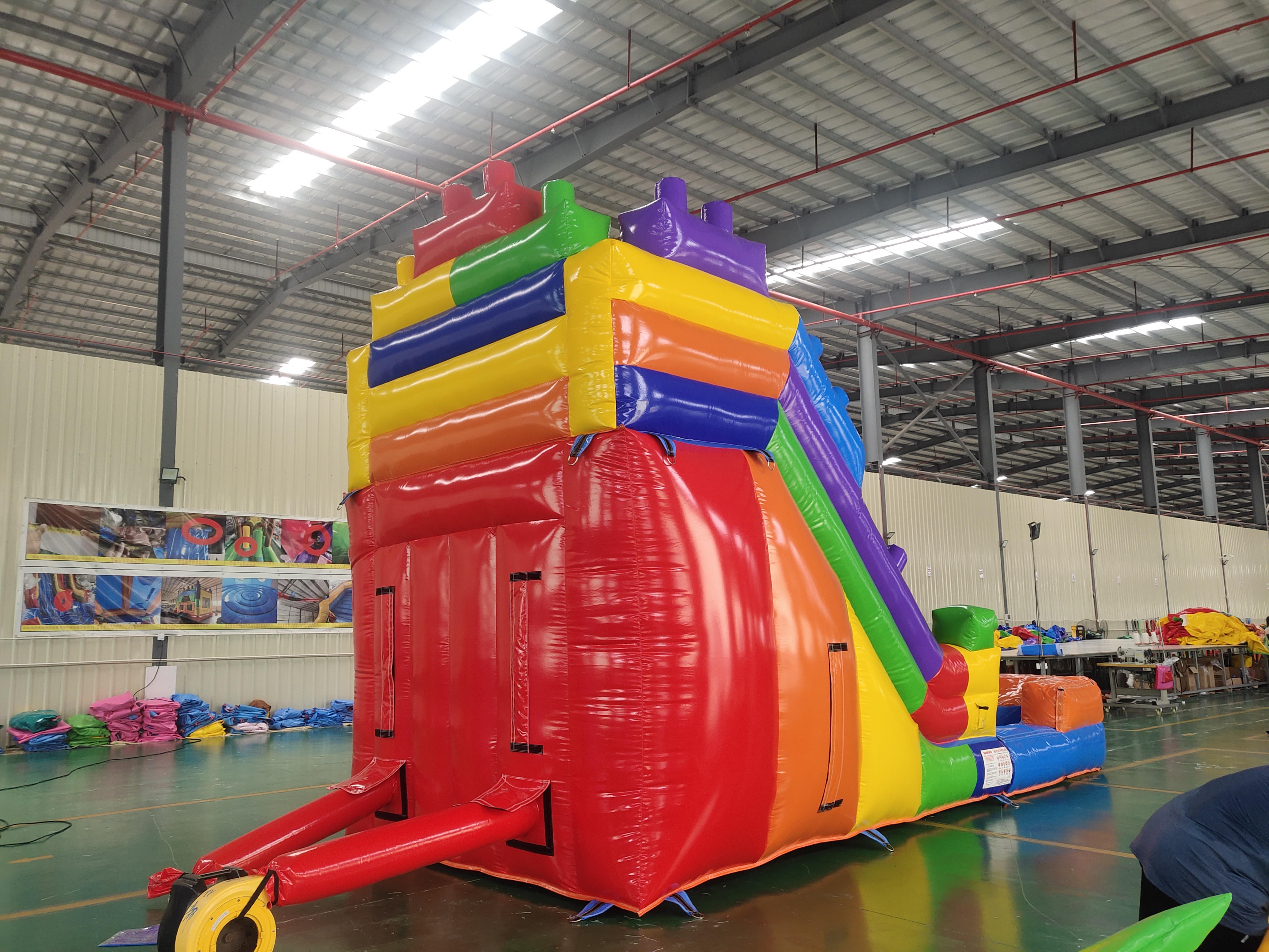 In-Stock Lego-Style Dual-Use Dry-Wet Inflatable Slide - Backyard Kids’ Party Play Toy for Summer Dry/Wet Fun