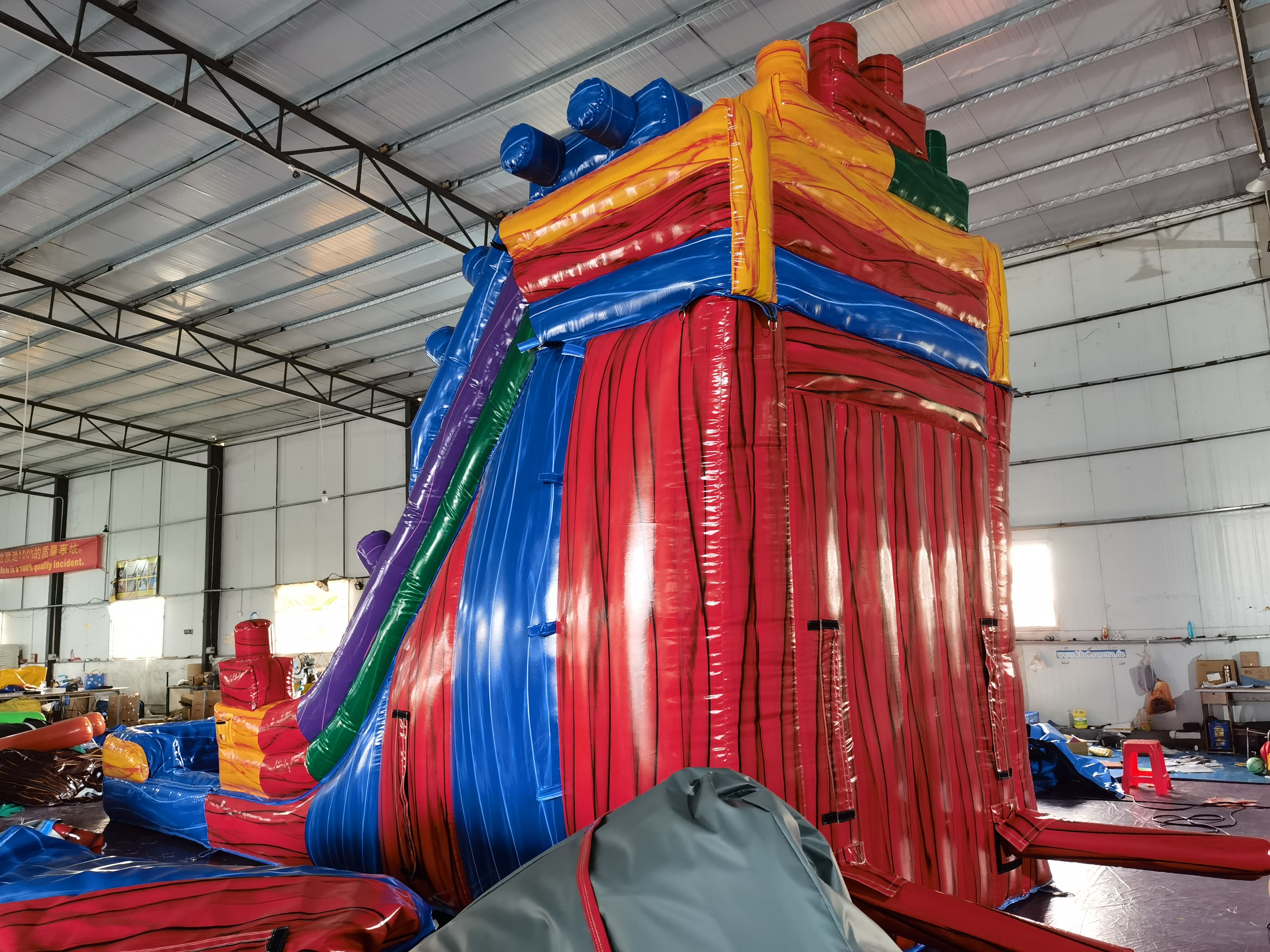 In-Stock Lego-Inspired Iridescent Inflatable Water Slide - Limited Stock Clearance for Backyard Summer