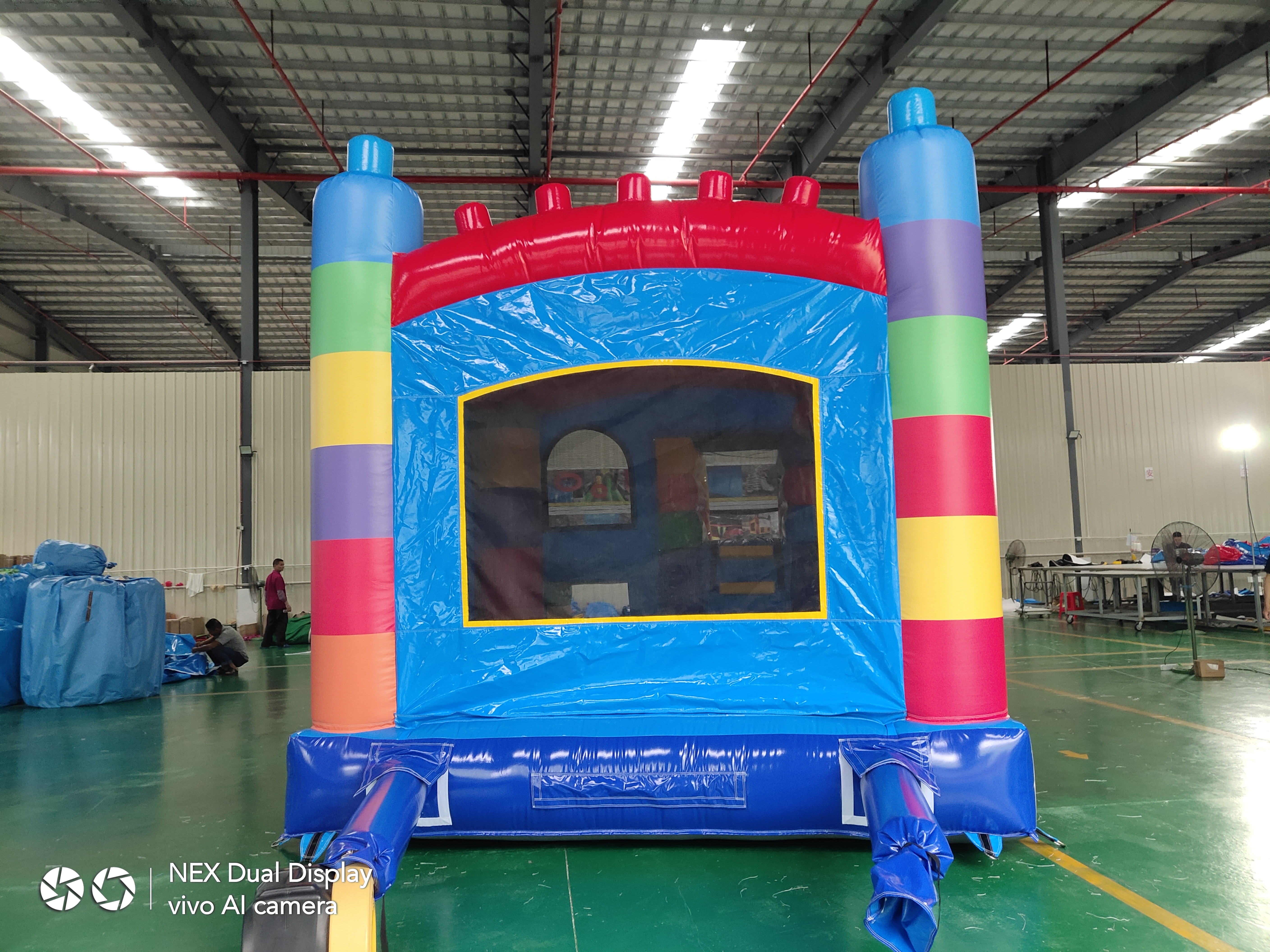 Tall Building Block Themed Inflatable Slide Combo for Kids’ Block Parties