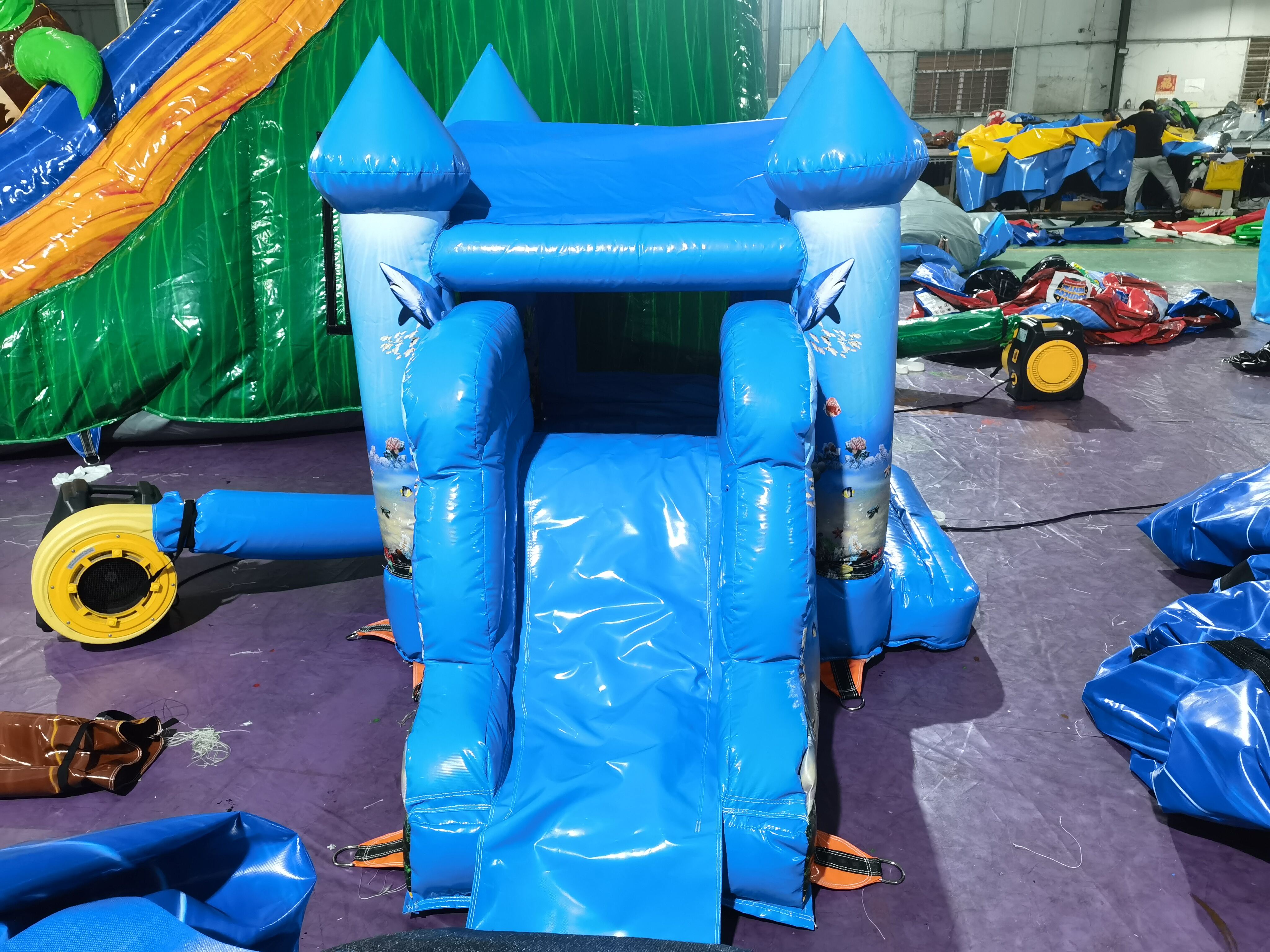 Underwater Marine Life Themed Small Inflatable Bounce House for Kids Birthday Parties