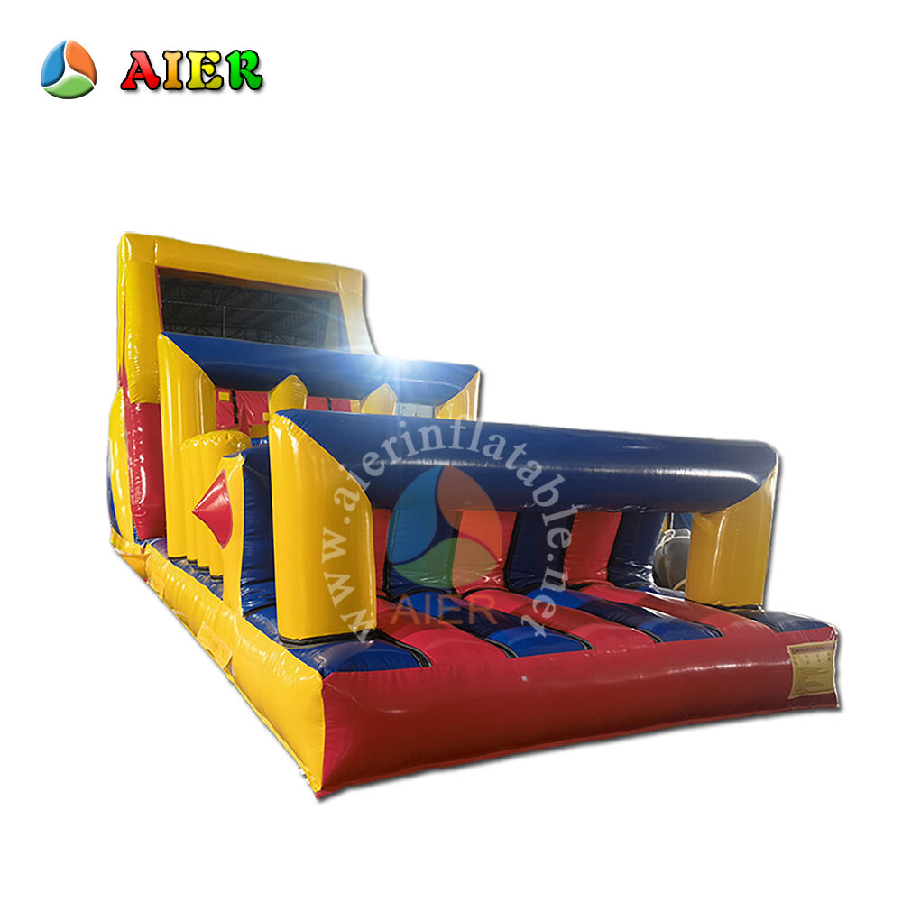 Outdoor Red Blue 12m Inflatable Obstacle Equipment