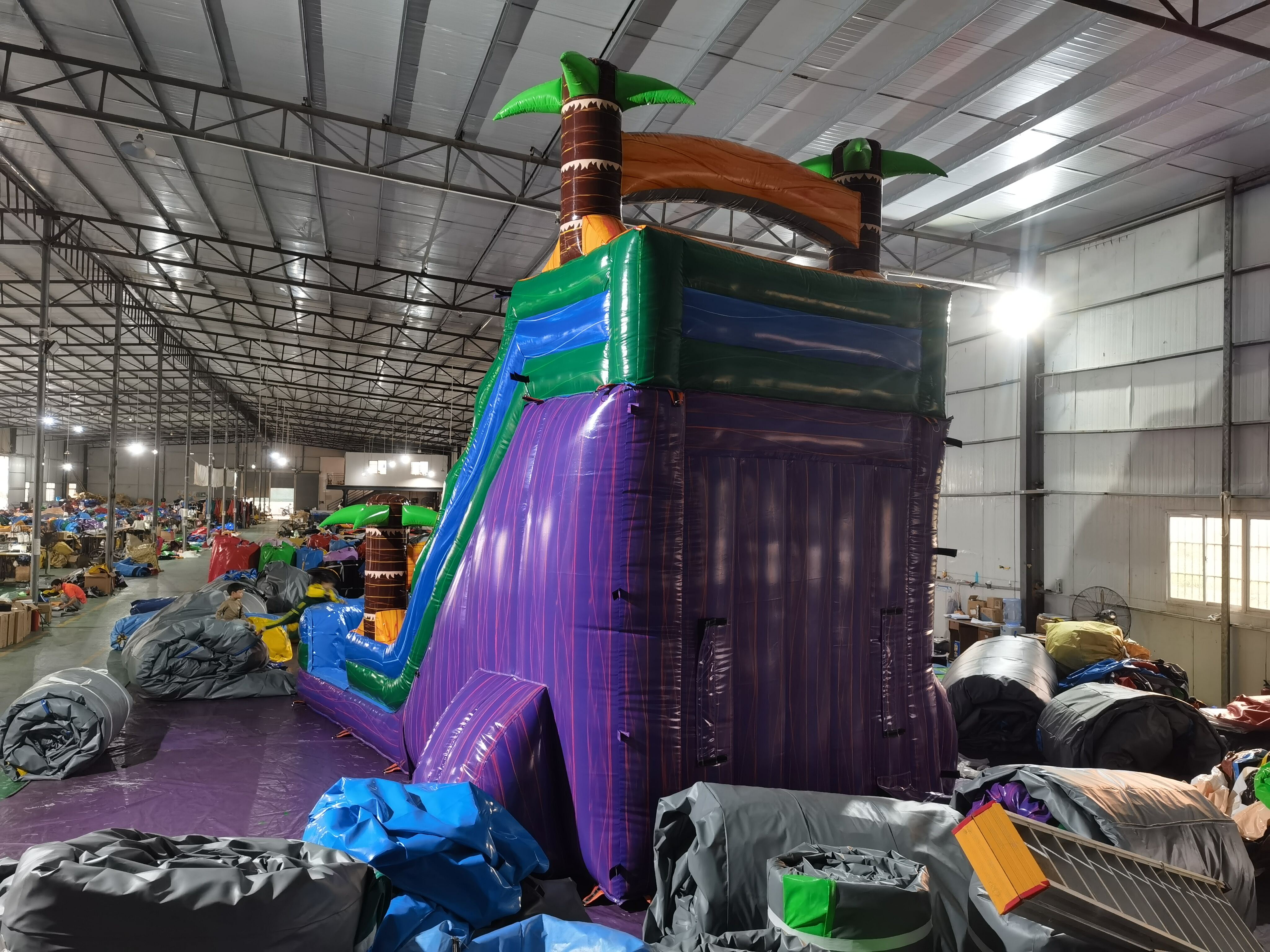 In-Stock Iridescent Purple Single Inflatable Water Slide - Wholesale Clearance for Event Rentals