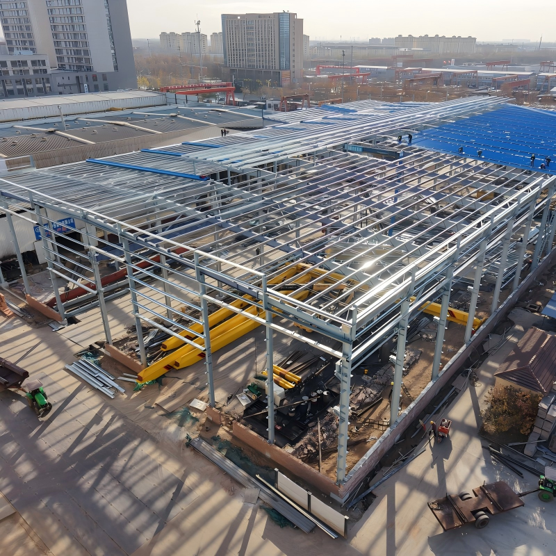 Steel Modular Heavy Duty Construction Prefabricated Ready Made Steel Workshop Structures with Welding Bending Cutting Services