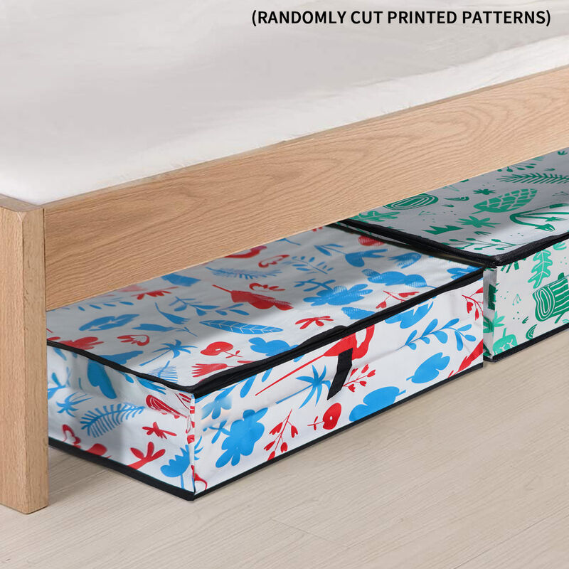 Foldable Under Bed Bags Large Under Bed Storage Boxes Thick Waterproof Underbed Clothes Storage Bags Zippered Organizer