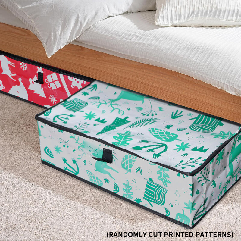 Foldable Under Bed Bags Large Under Bed Storage Boxes Thick Waterproof Underbed Clothes Storage Bags Zippered Organizer