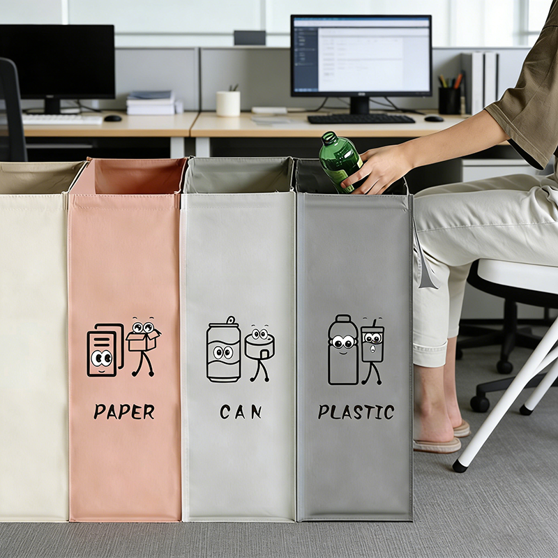 Eco Classification Recycling Garbage Can Foldable Reusable Indoor Outdoor Thickened Durable Portable Storage Buckets Trash Cans