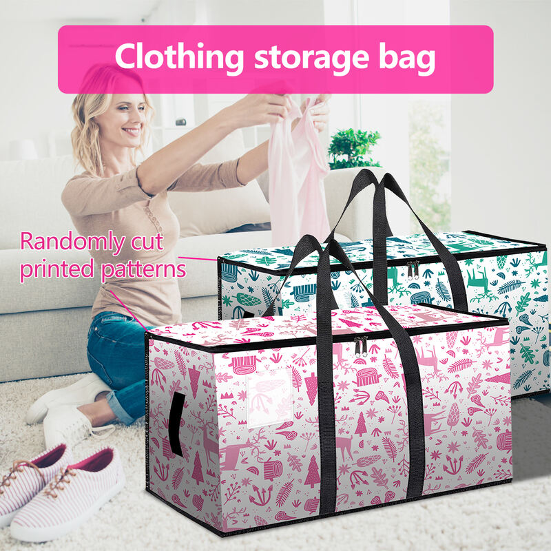 Foldable Large Capacity Minimalist Dustproof Christmas Storage Bag Sturdy Handles Zippers Home Organizer Storage Moving Bag