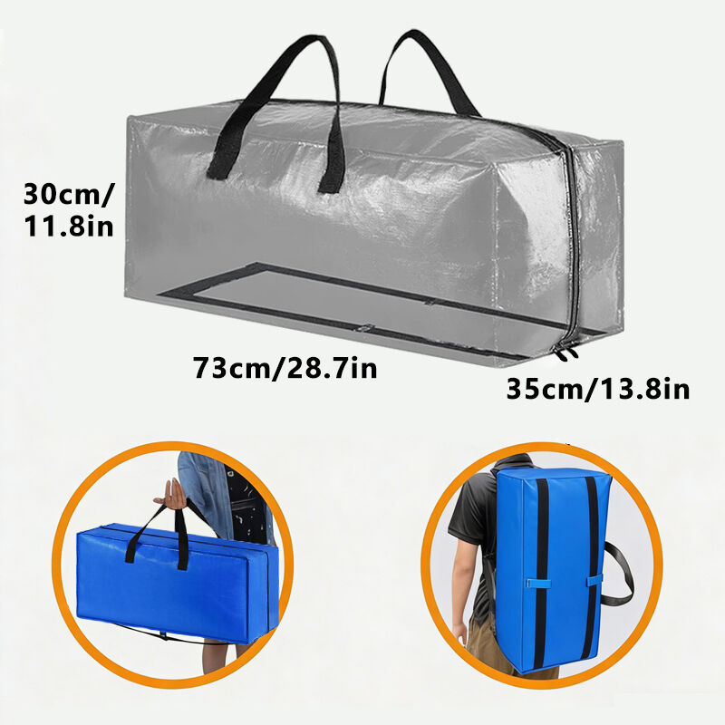 2-in-1 Backpack & Handheld Moving Bag Heavy Duty Extra Large Moving Bags Large Storage Organizer Bags Waterproof Tote Travel Moving Bag