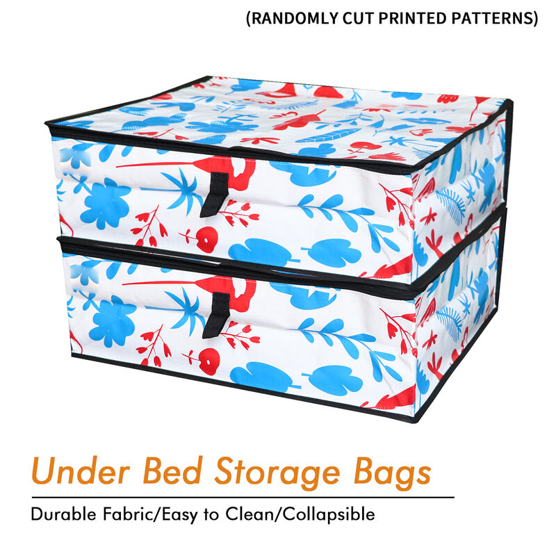 Foldable Under Bed Bags Large Under Bed Storage Boxes Thick Waterproof Underbed Clothes Storage Bags Zippered Organizer