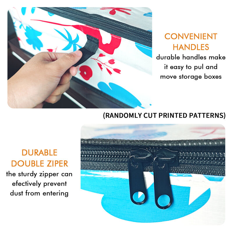 Foldable Under Bed Bags Large Under Bed Storage Boxes Thick Waterproof Underbed Clothes Storage Bags Zippered Organizer