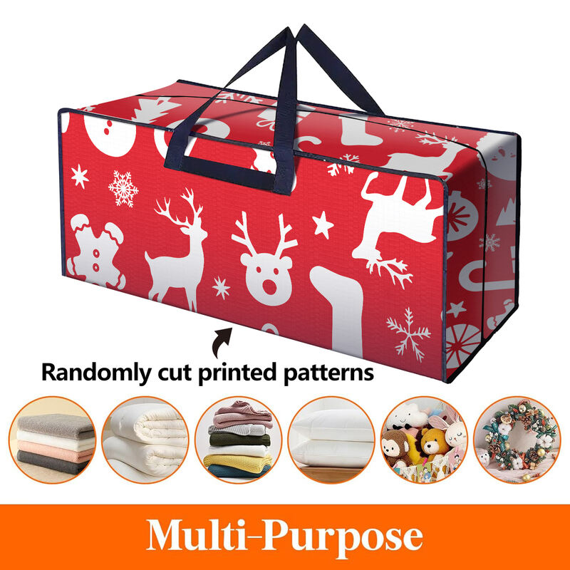 PP Durable Folding Large Capacity Clothes Travel Storage Bag Reusable Zipper Heavy Duty Moving Bag