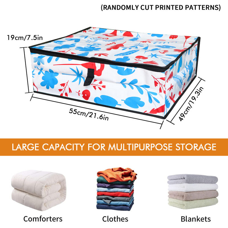 Foldable Under Bed Bags Large Under Bed Storage Boxes Thick Waterproof Underbed Clothes Storage Bags Zippered Organizer