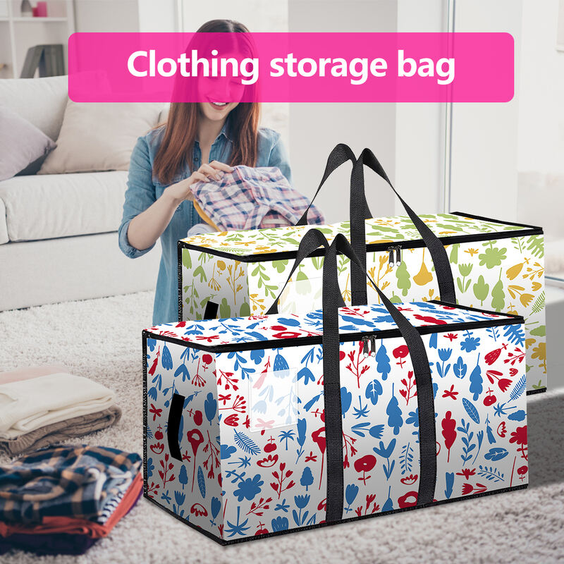Foldable Large Capacity Minimalist Dustproof Christmas Storage Bag Sturdy Handles Zippers Home Organizer Storage Moving Bag