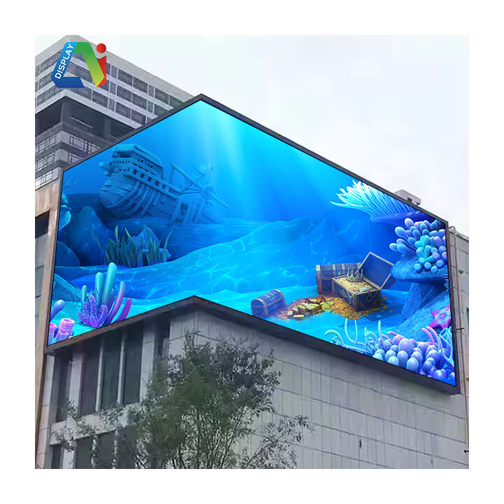 Desain Inovatif Tahan Air Iklan Tetap Layar Video LED Dinding Billboard Layar Format 3D Main Virtual Luar Ruangan Layar LED