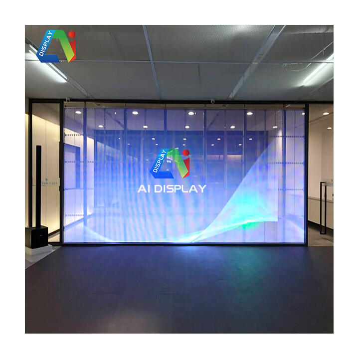 P6 P10 실내 초박형 유연 투명 디스플레이 패널 모듈 LED 필름 스크린(유리용)