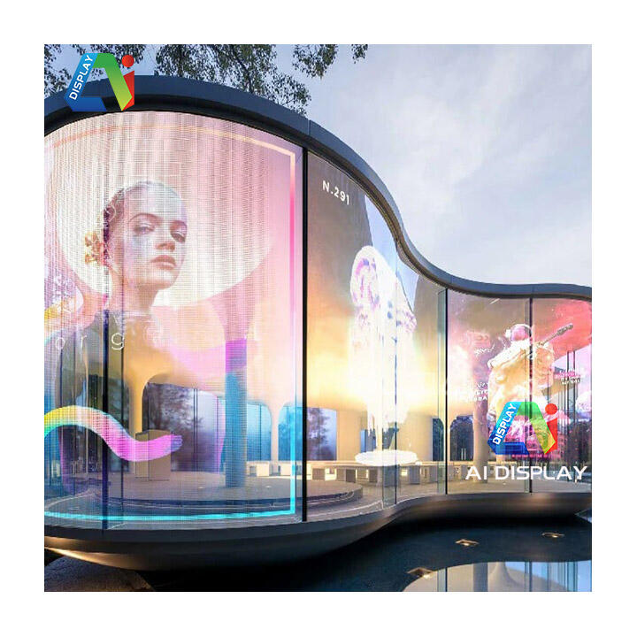 Can Be Customized LEDTransparent Film Screen Flexible Transparent Led  Display Screen for Glass Video Walls