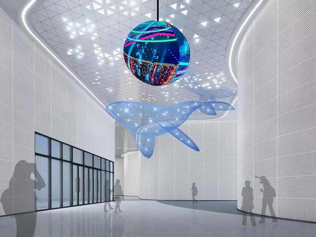 Layar LED berbentuk bola, berkilauan cerah dari sudut 360 derajat