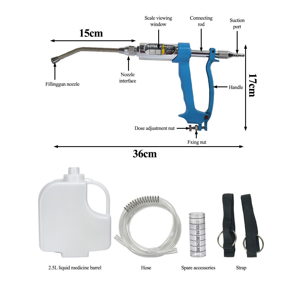 30ML Veterinary Continuous Automatic Animal Medicine Feeding Gun Syringe