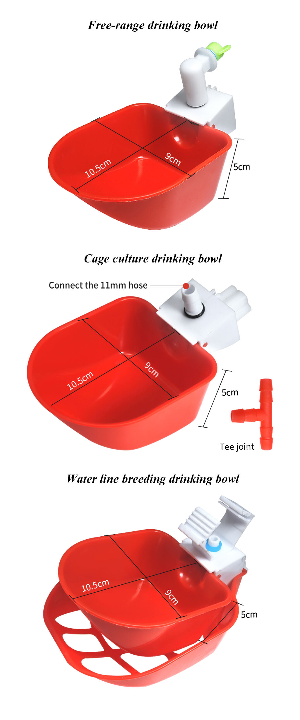 Automatic Plastic Poultry Waterer Bowl Chicken Duck and Quail Drinking Water Feeder