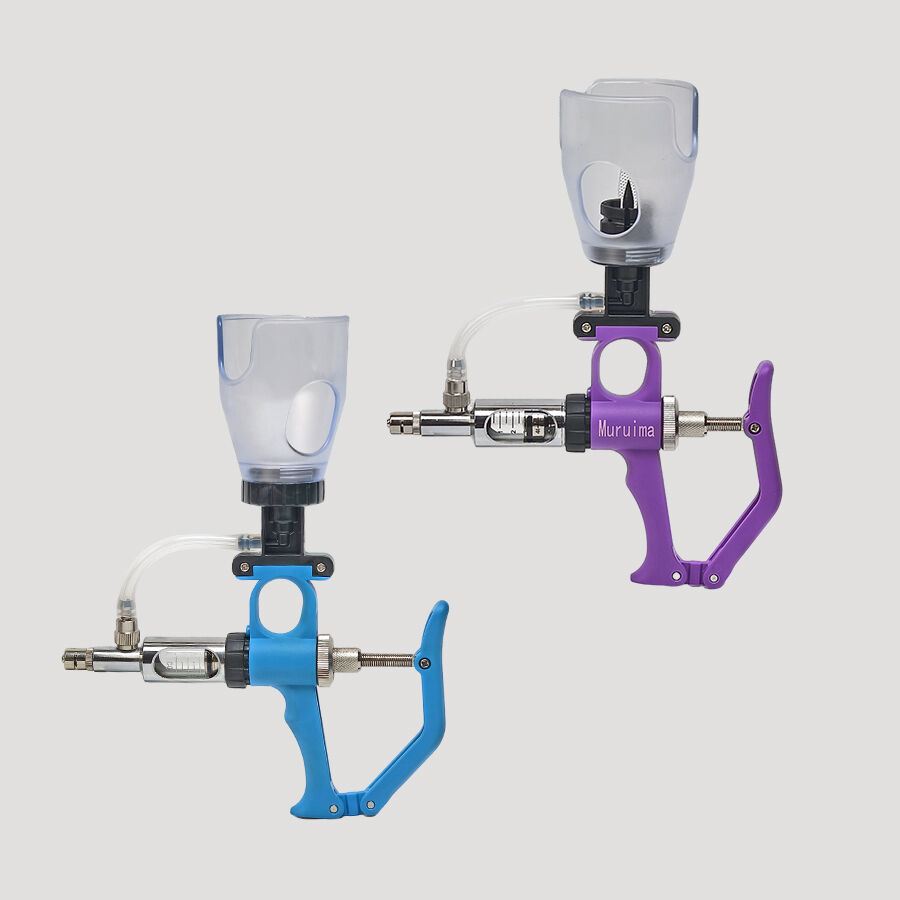 Adjustable Automatic Metal Veterinary Syringe Pump for Blue 5ml Pig Sow Vaccine Continuous Bottle Syringe