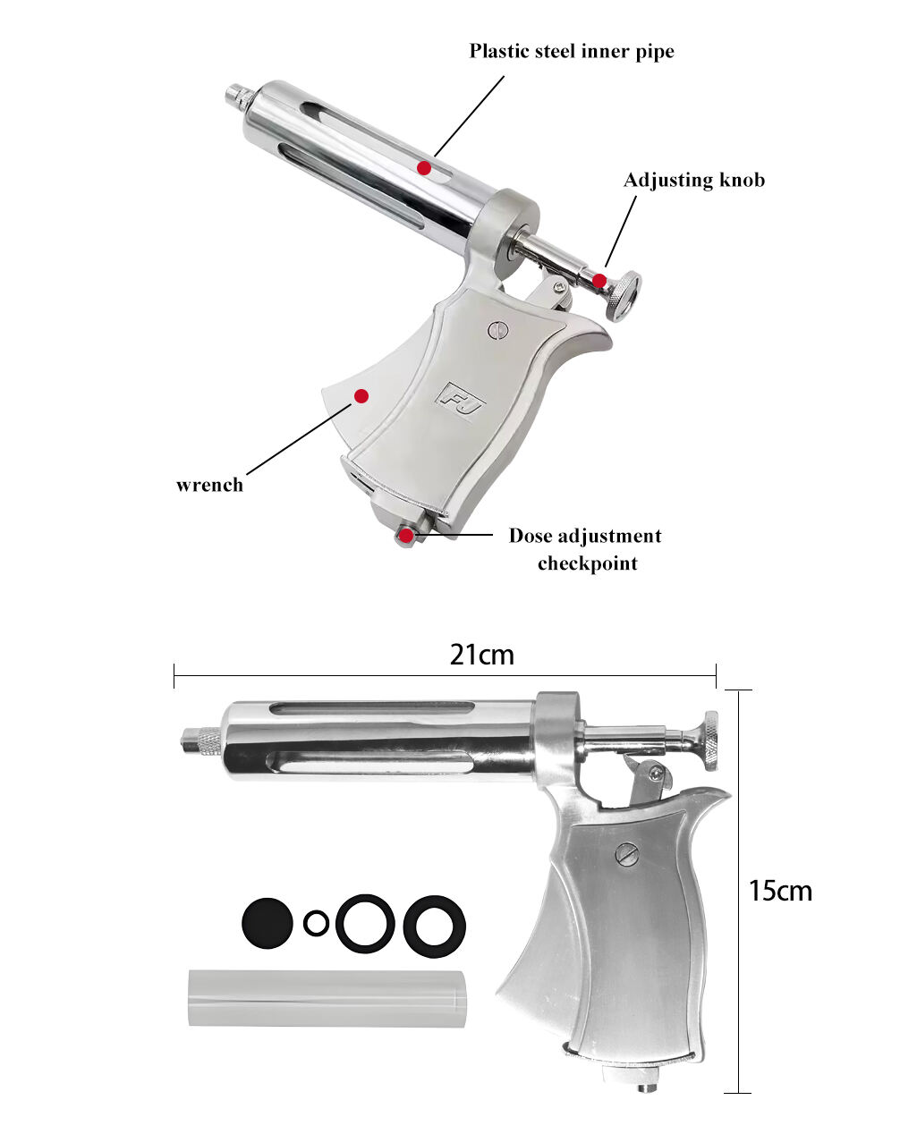 30ml 50ml Auto Stainless Steel Veterinary Poultry Vaccine Injector Gun