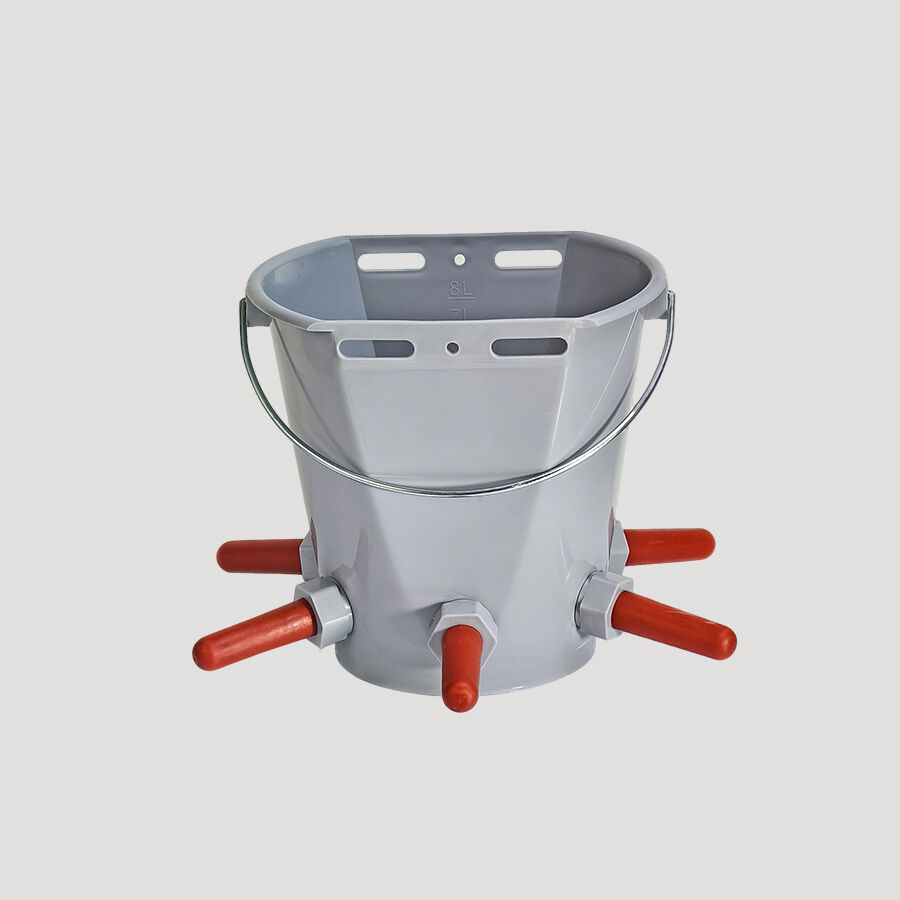 cubeta de 8 L para leche de ternero y cerdo con tetinas de alta resistencia