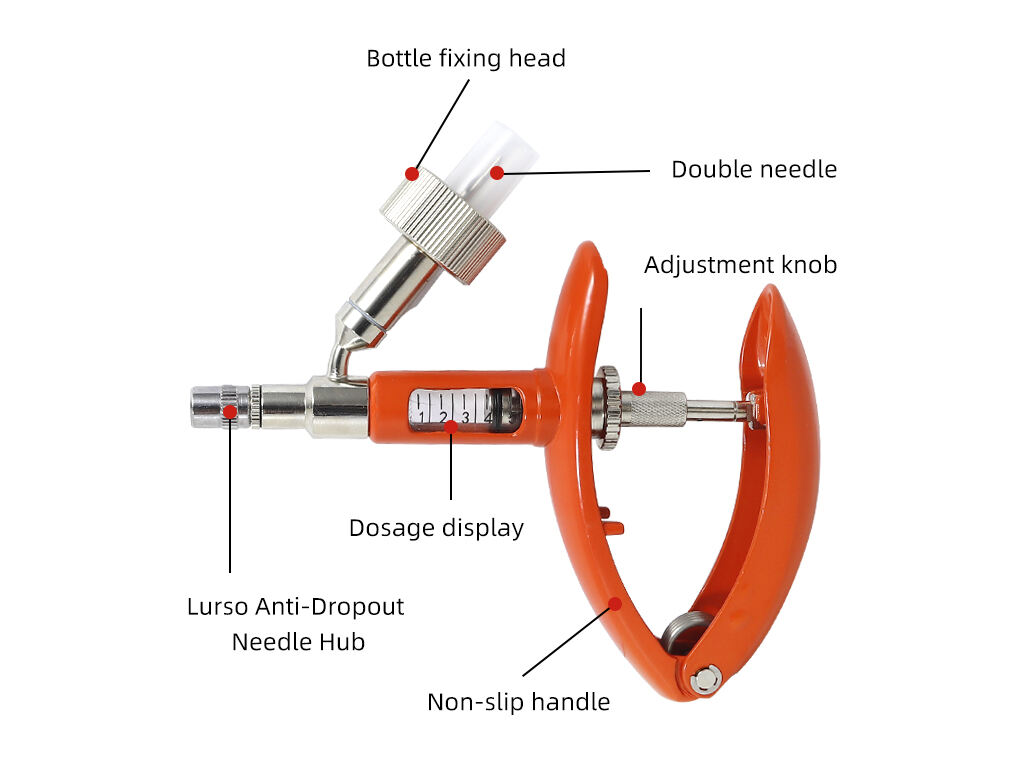 Adjustable 2ml Automatic Veterinary Continuous Syringe Pig Vaccine Injection Syringe