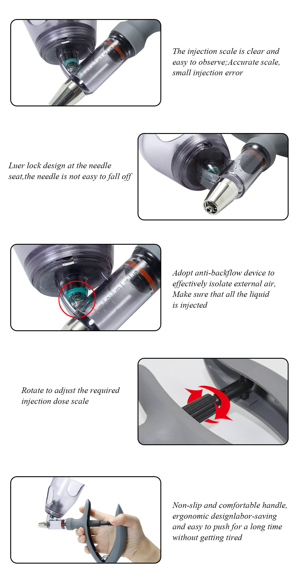 Plastic Automatic Continuous Veterinary Syringe for Cattle Pig Sheep with Adjustable 1-5ml Revolver Cup