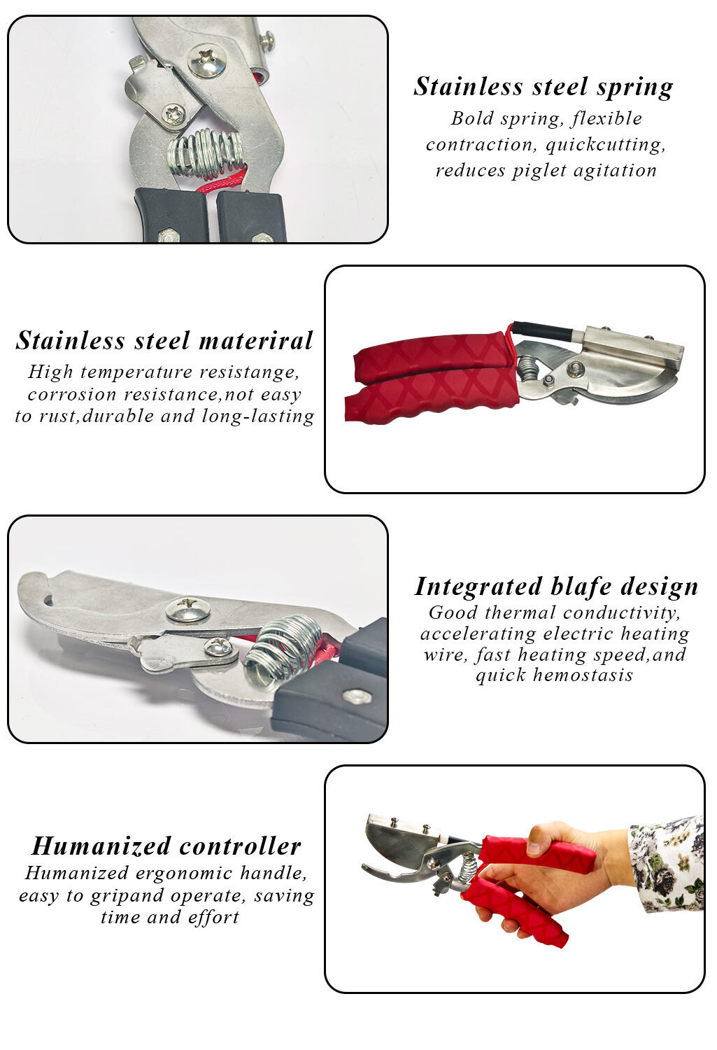Veterinary Instrument Bloodless Electric Piglet Tail Cutter