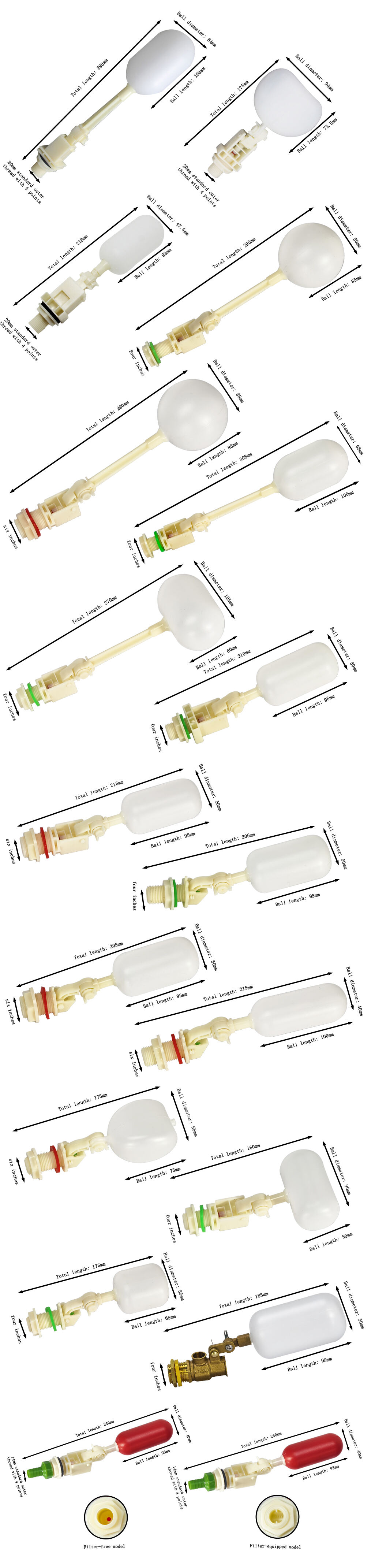 Automatic Water Level Control Bowl Valve with Plastic Ball Float