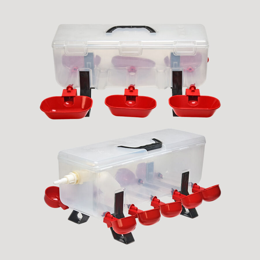 New Type Transparent Plastic Chicken Duck Goose Poultry Semi-Automatic Drinker With Water Bowl