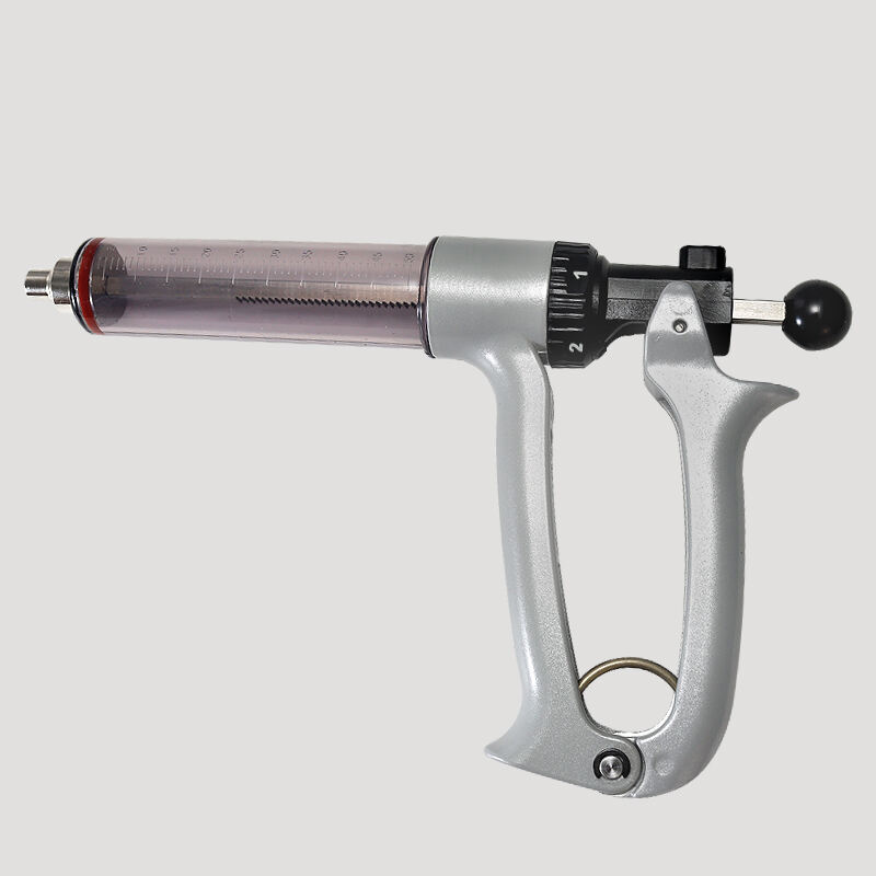 Semi Automatic Veterinary Pistol Syringes Continuous Animal Vaccine Injection 