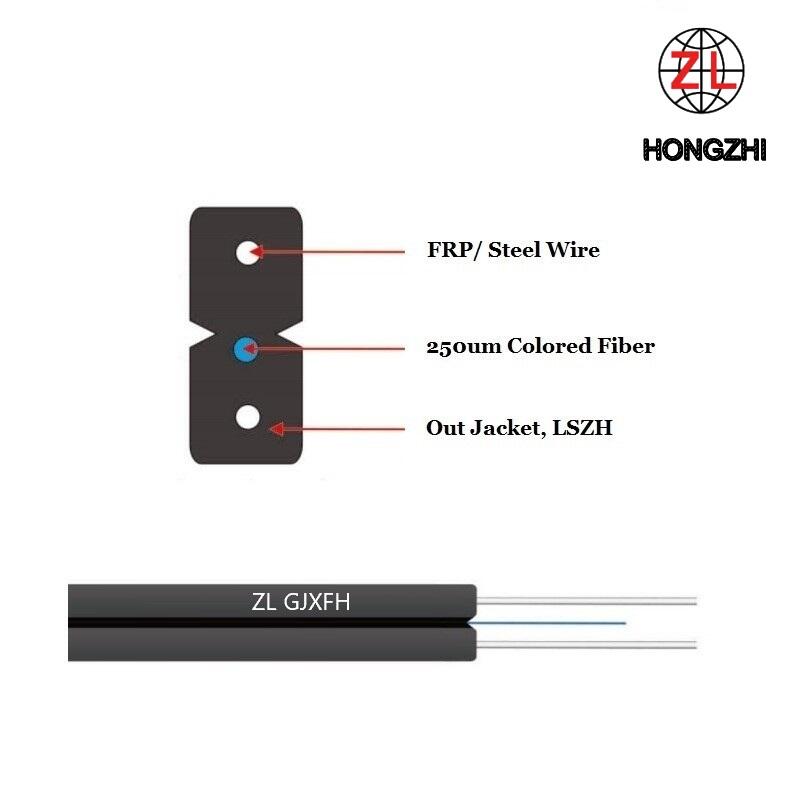 1 jádro, 2 jádra Plochý lukovitý FTTH kabel (GJXFH)