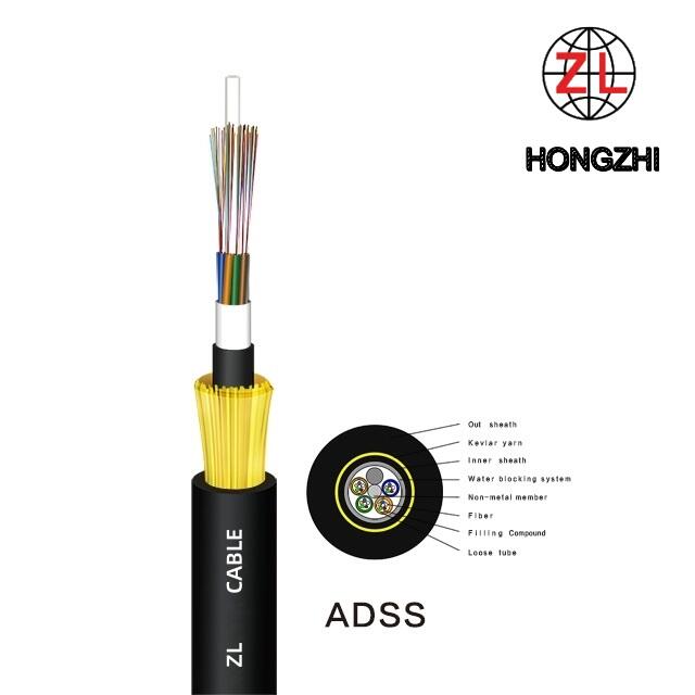 Single/Double Jacket ADSS Optical Cable Span 100m 200m 300m 400m 500m