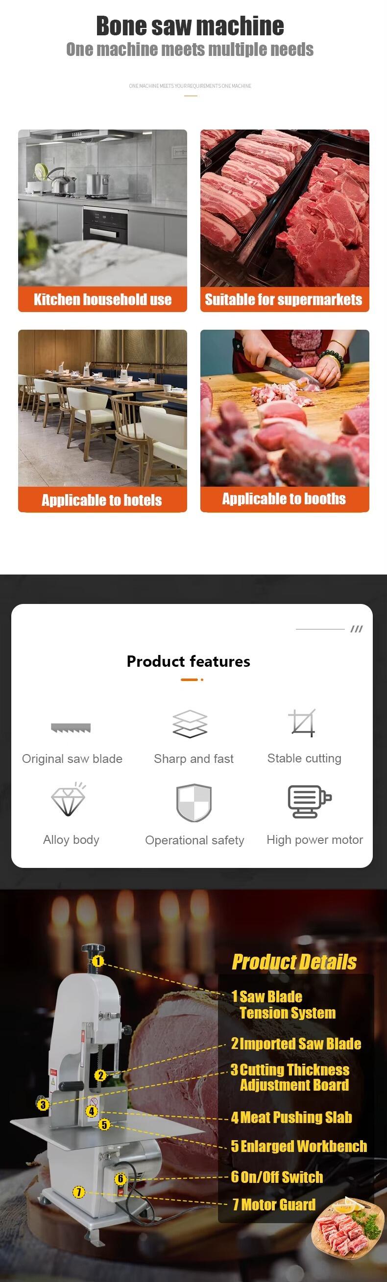 product jkb 1650a commercial electric heavy meat bone saw cutter machine multifunctional for restaurant bakery use new nuts processing-2