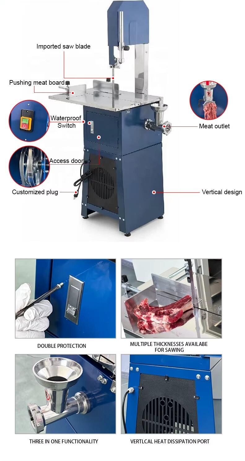 product bs 250 550w blue african bone sawing machine saw bone ground meat sausage filling 3 in 1 machine powerful-2