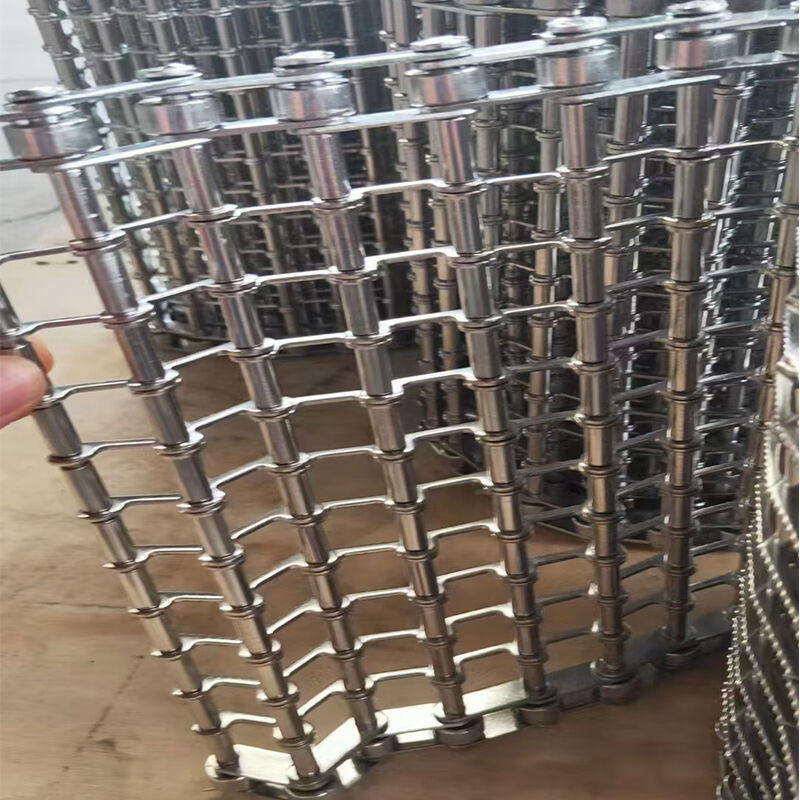 Cinta transportadora de malla tipo cadena personalizable para cargas específicas