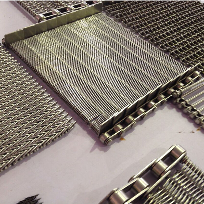 Cinta transportadora de malla tipo cadena duradera para entornos de alta temperatura