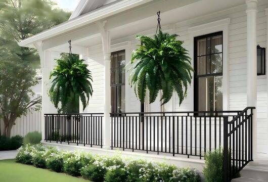 Hunan Fanhua Crafts Artificial Boston Fern: Adapted for Window Sills, Entryways, Gardens & Flower Beds, Maintenance-Free Greenery Solution