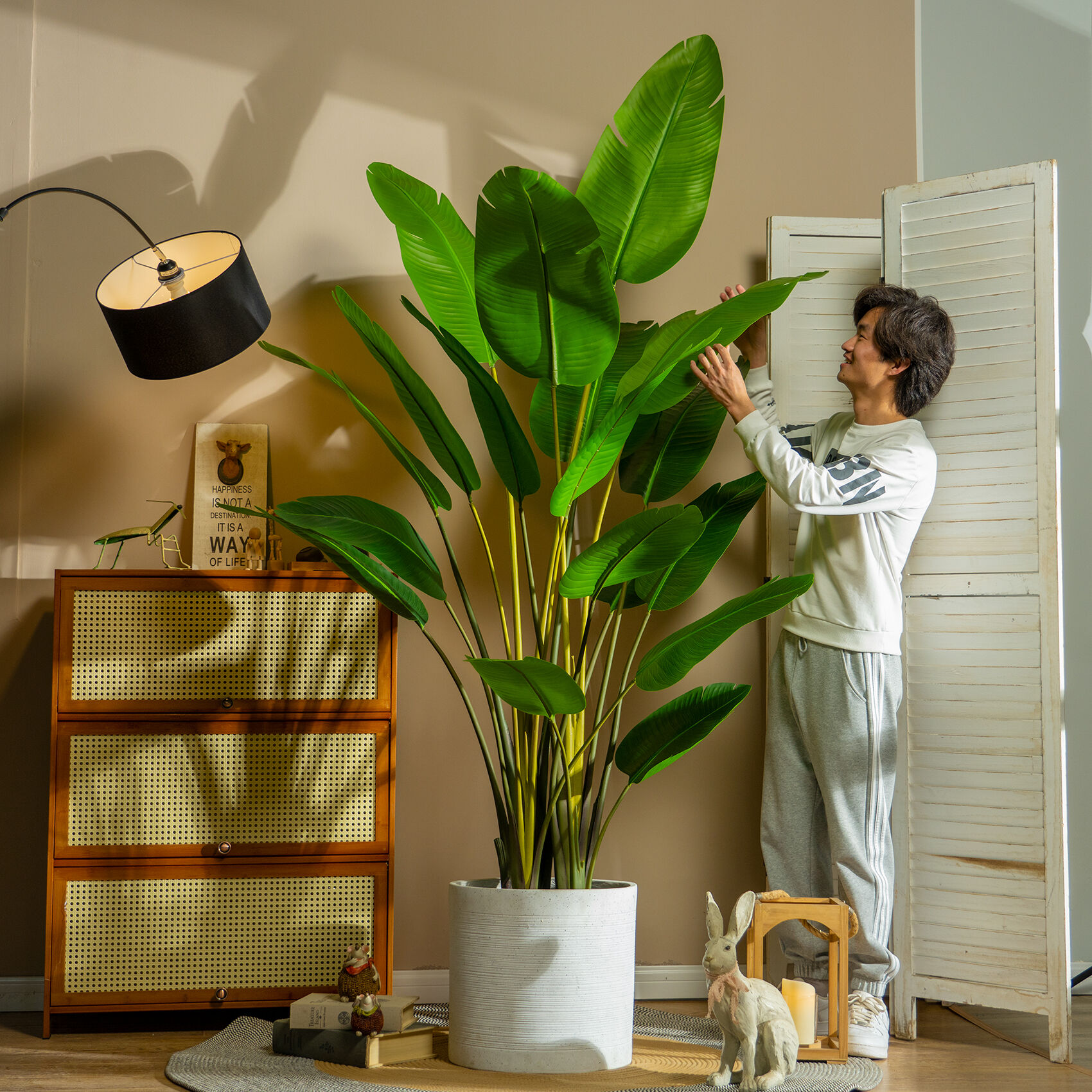 Artificial traveler's banana trees decorative plants potted bonsai home hotel decor large luxury faux palm trees