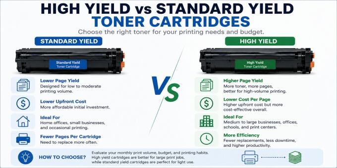 High Yield vs Standard Yield Toner Cartridges: Which One Is Better for Your Business?