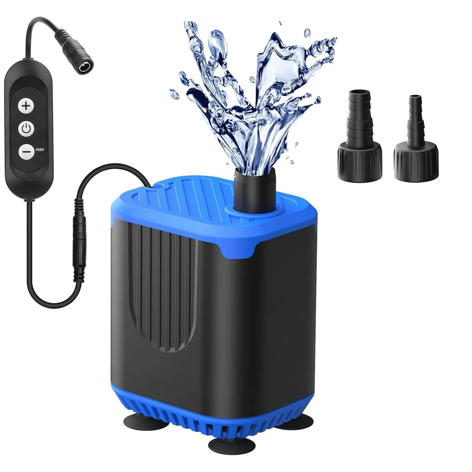Taucken 100-180-210GPH Submersible Pump 7.5W-10W-20W, Ultra Quiet Water Fountain Pump with 10ft. High Lift with 4ft. Power Cord, 2 Nozzles for Fish Tank, Pond, Aquarium, Statuary, Hydroponics Green