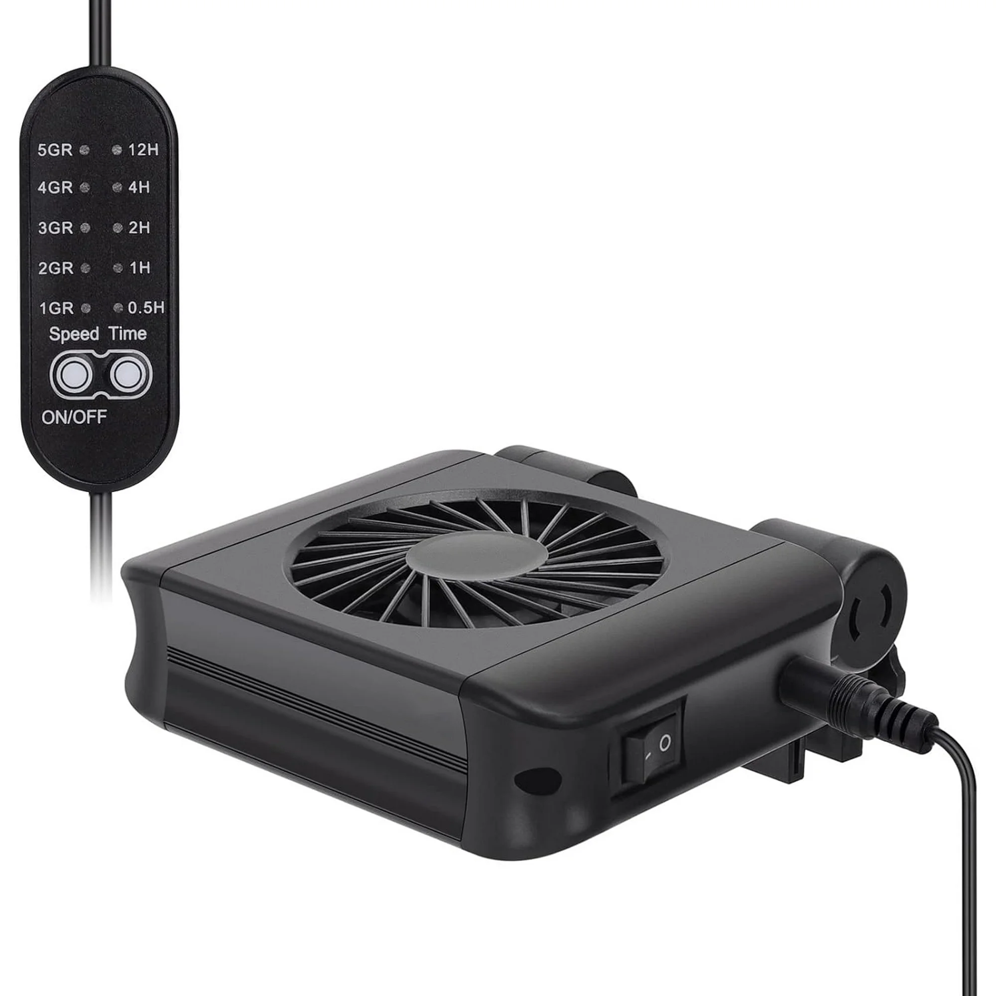 Aquarium Chillers Fan, Quiet Fish Tank Cooling Fan Equipment with Adjustable Timer Speed Controller, Suitable for Freshwater Saltwater Tanks(1-Fan Head)