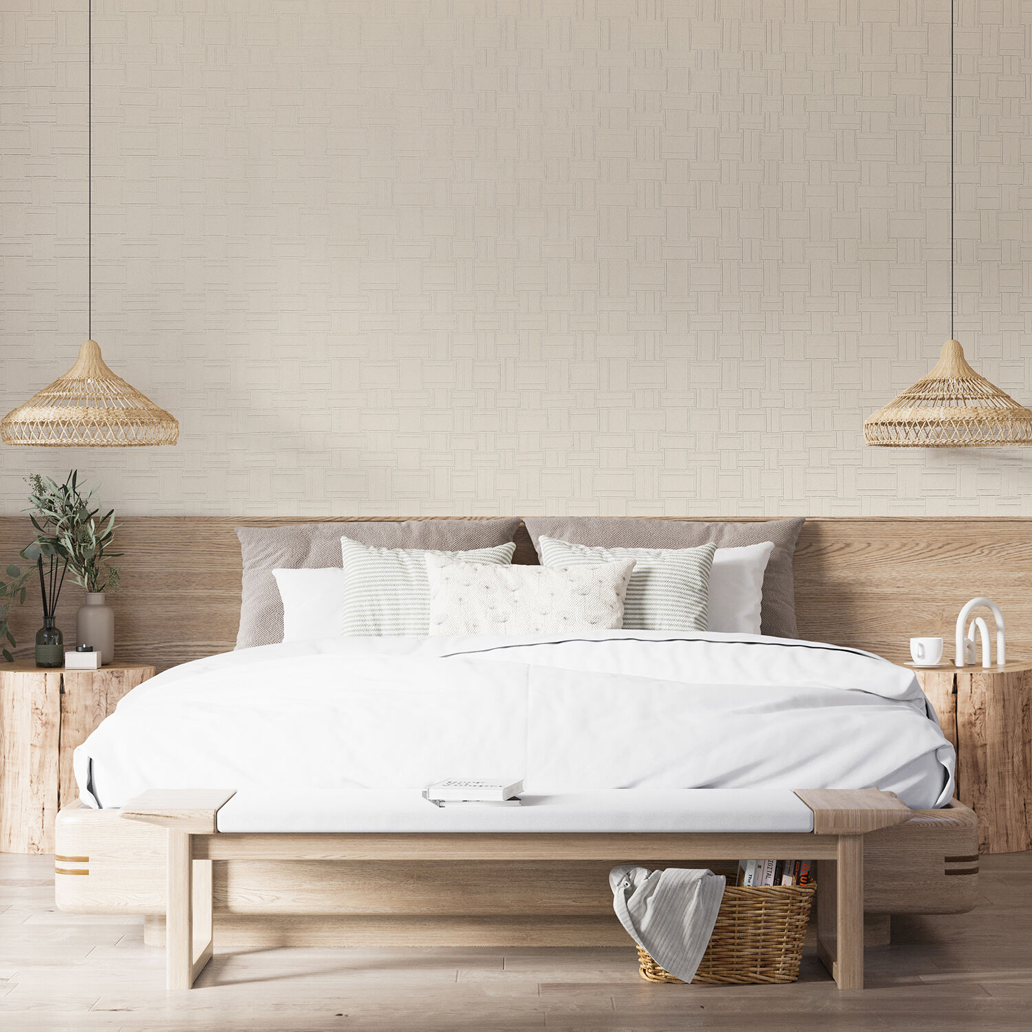 M82901~M82904 Mga Pabalat sa Pader na May Tekstura ng Abaka